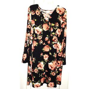 Three Seasons Maternity L long sleeve floral print a-line dress